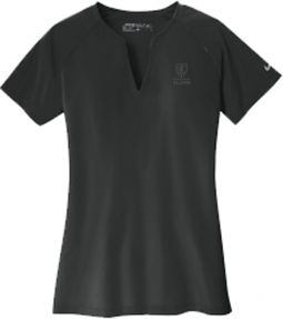Ladies Dri-FIT V-Neck Top, Black/Black
